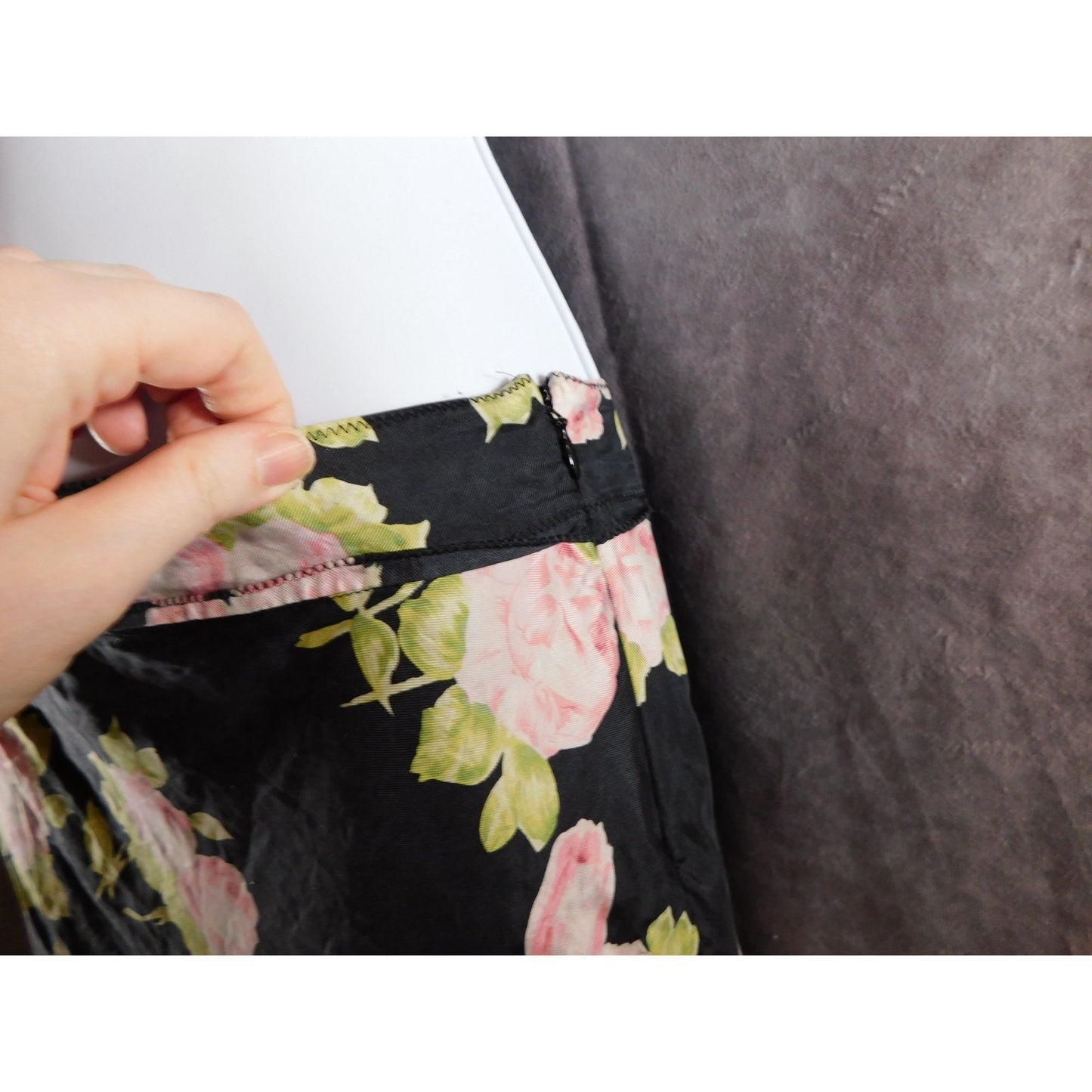 The Limited Black And Pink Flower Ruffle Skirt