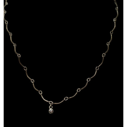 Minimalist Rhinestone Curved Bar Necklace