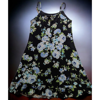 Vintage 90s Plum Floral Summer Dress