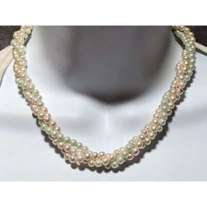 Twisted Pastel Pearl Necklace