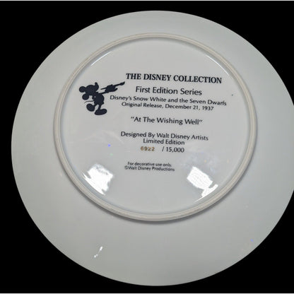 Vintage Disney Snow White First Edition "At The Wishing Well" Collectible Plate