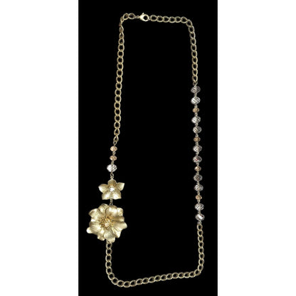 Vintage Glam Gold Floral Statement Necklace