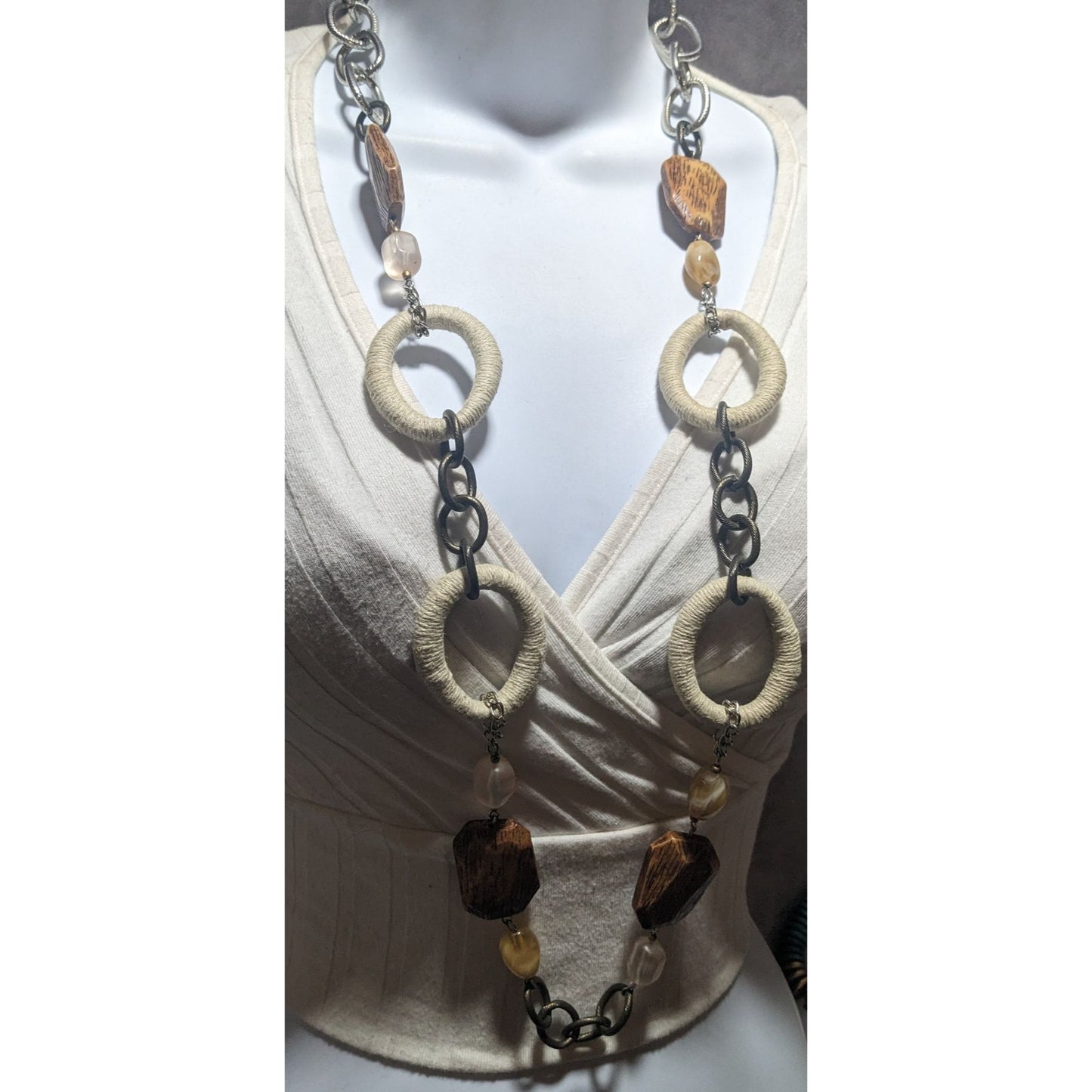 Chico's Earthy Bohemian Statement Necklace