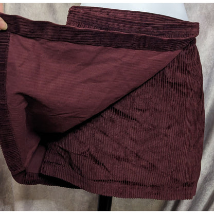 Abercrombie And Fitch Maroon Corduroy Skirt