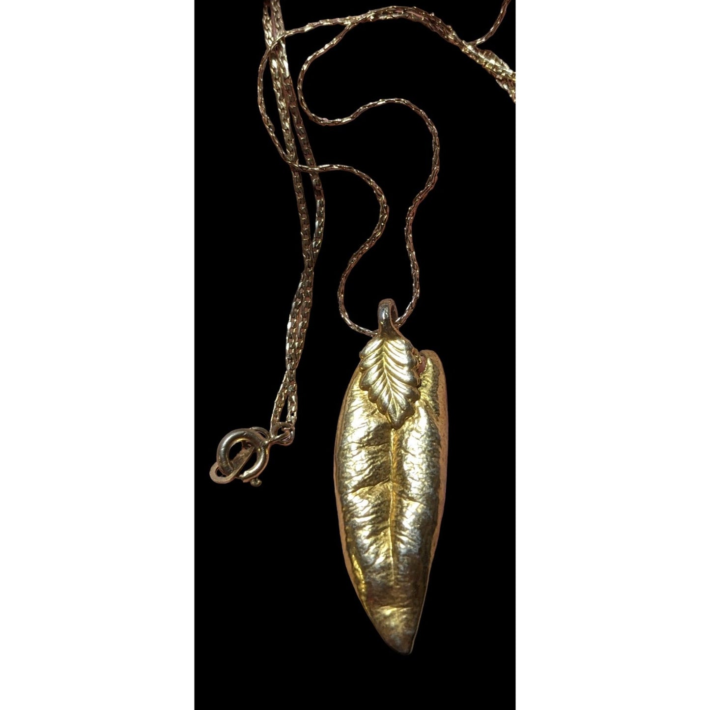 Vintage Gold Electroplated Natural Leaf Necklace