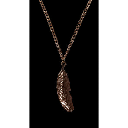 Rose Gold Boho Feather Pendant  Necklace