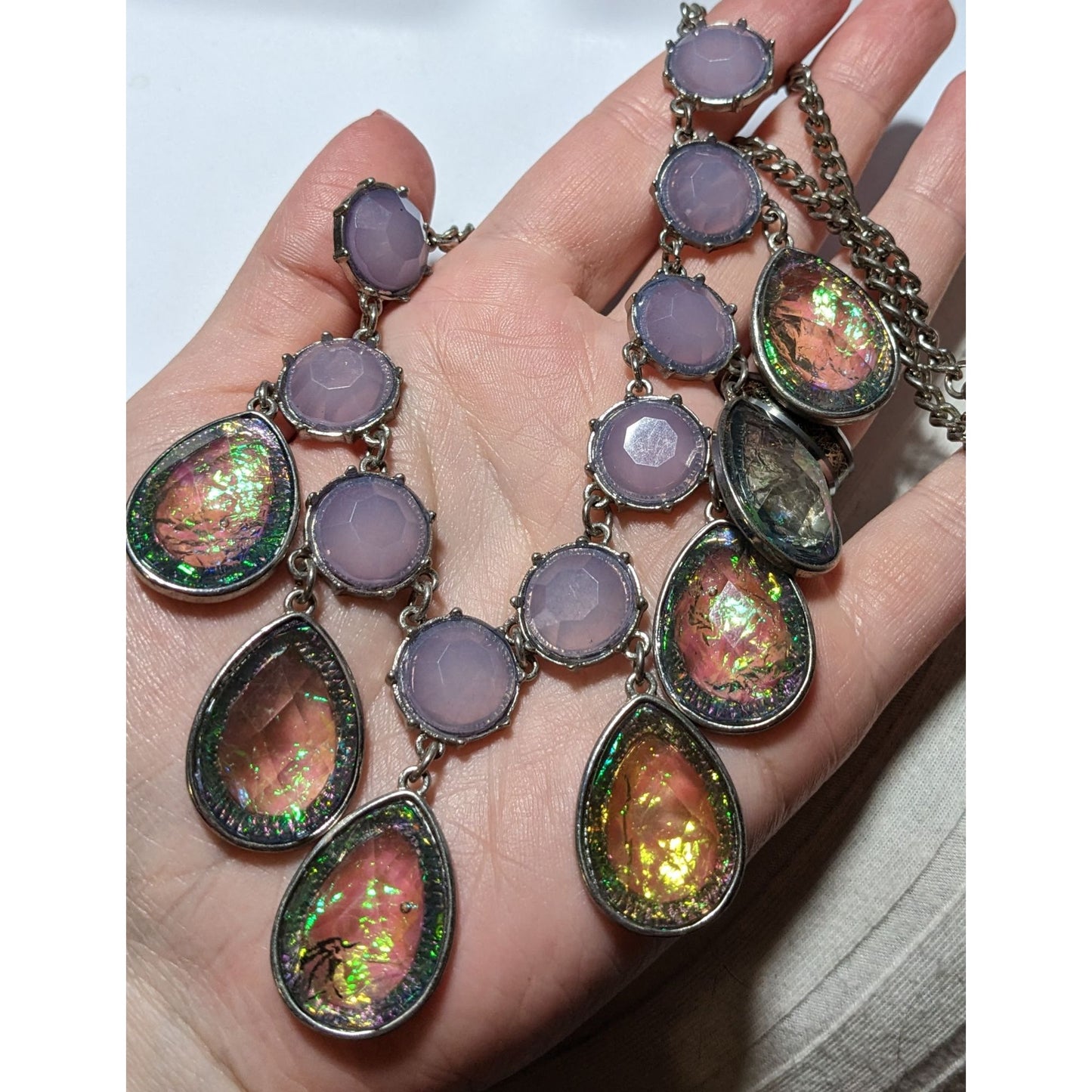 Whimsical Purple Faux Agate Necklace