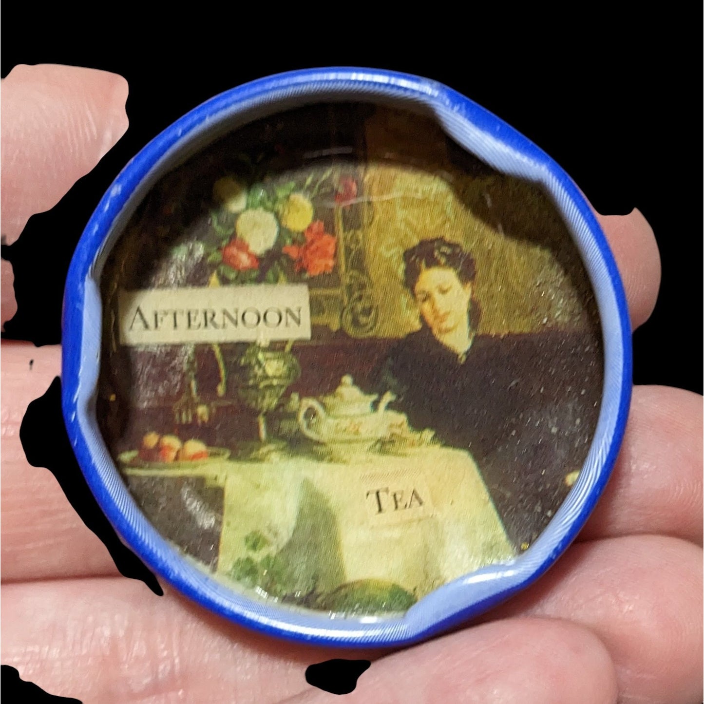 Handmade Victorian Style Afternoon Tea Lid Back Brooch