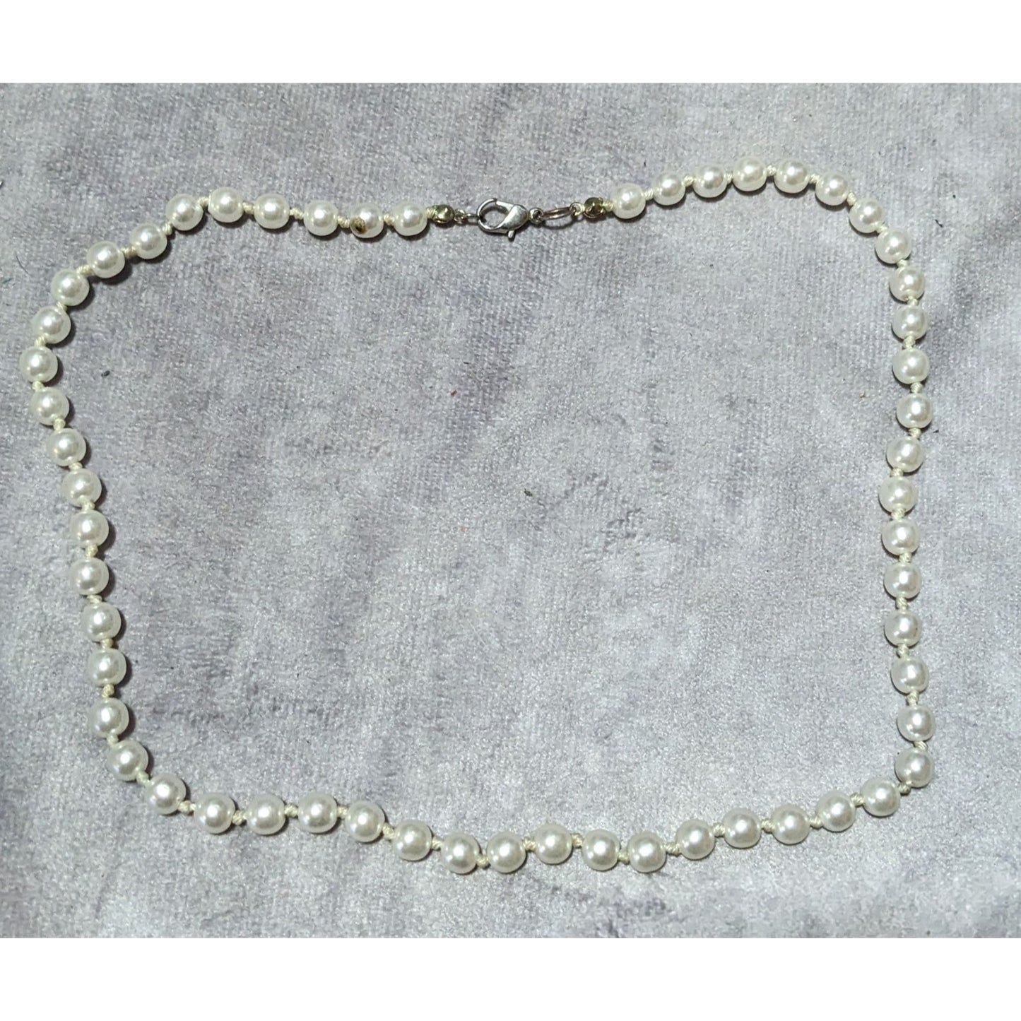 Simple Casual White Faux Pearl  Necklace