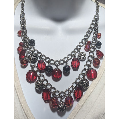 Gothic Vampire Multilayer Gemmed Necklace