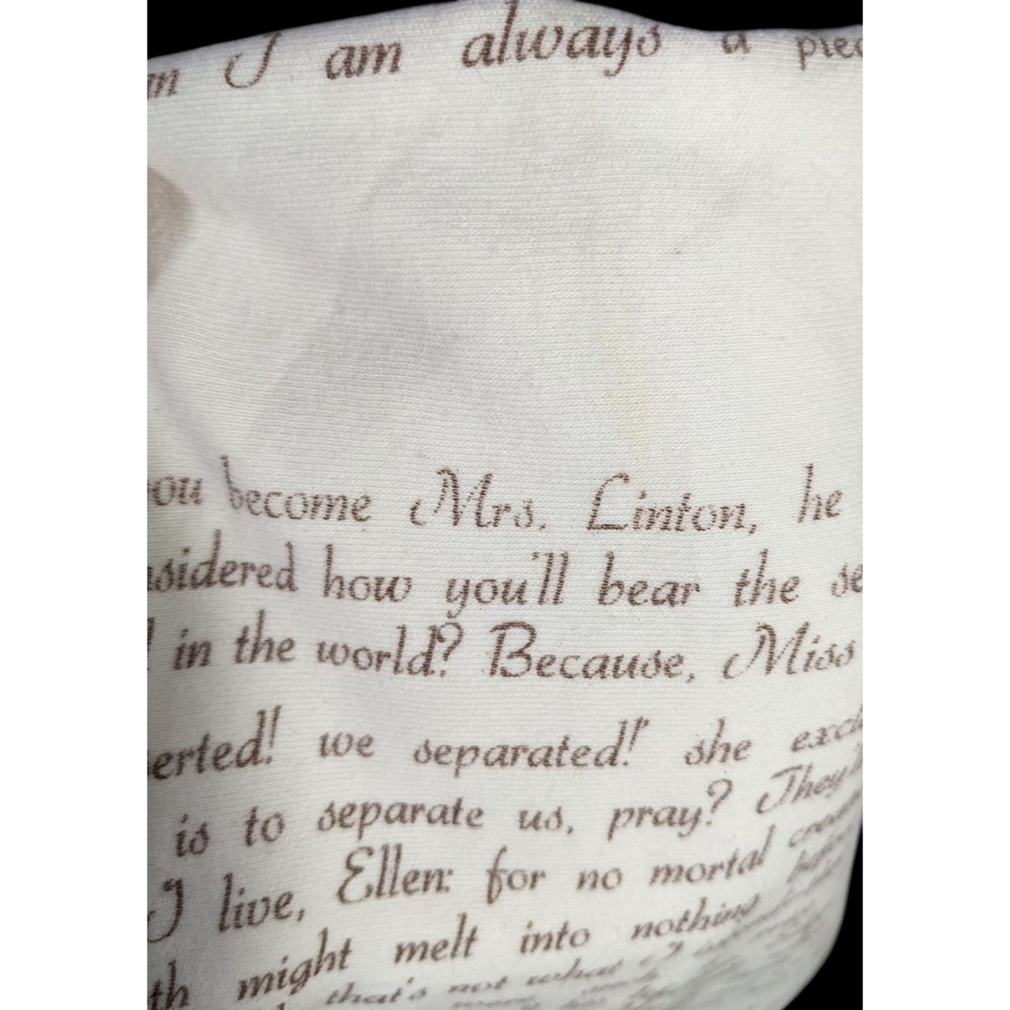 Wuthering Heights Literary Infinity Scarf Beige & Brown Text By Storiarts