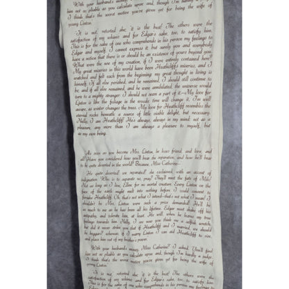 Wuthering Heights Literary Infinity Scarf Beige & Brown Text By Storiarts