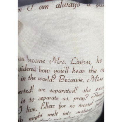 Wuthering Heights Literary Infinity Scarf Beige & Brown Text By Storiarts
