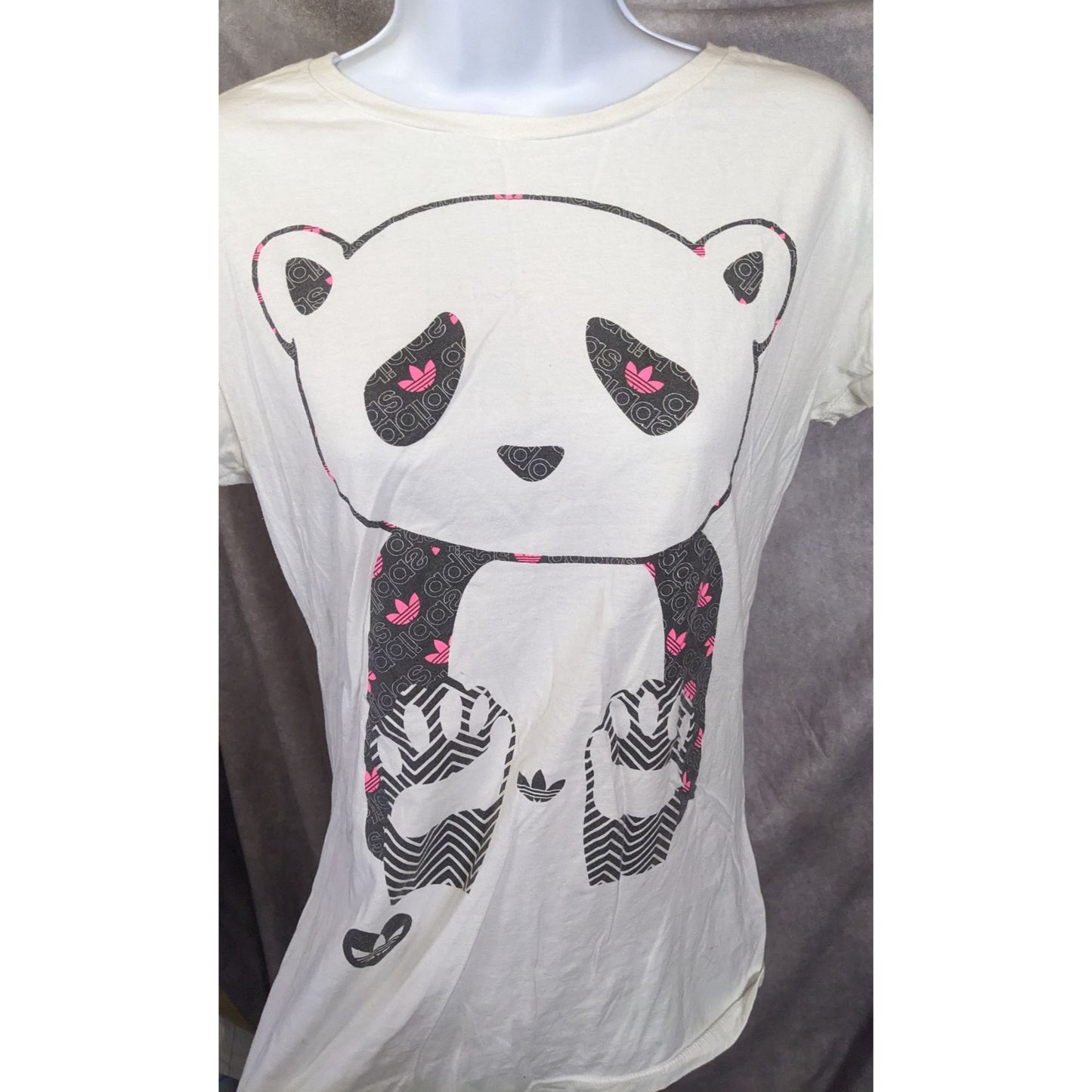 Jeremy Scott Adidas Rare Pink And Black Panda Shirt