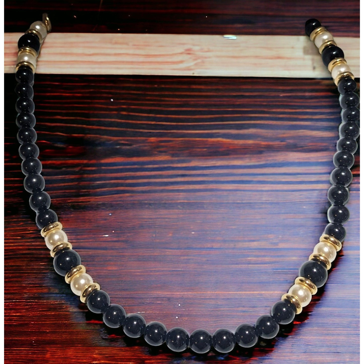 Napier Black Beaded Necklace