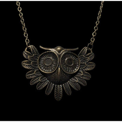 Gold Steampunk Owl Necklace