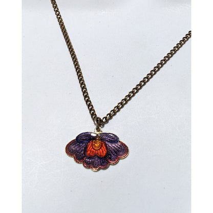 Purple Cloissone Moth Necklace