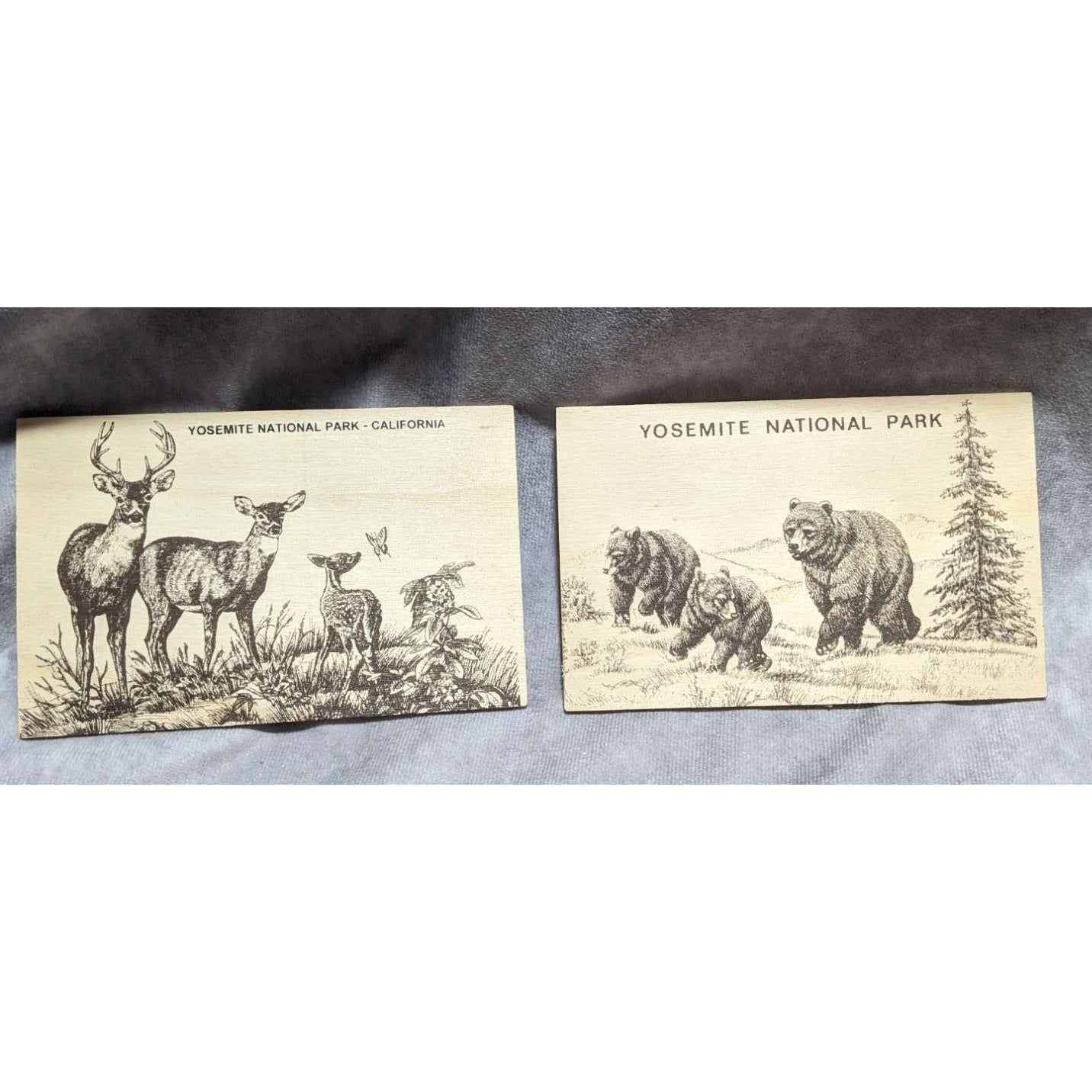 Vintage Yosemite National Park Wooden Postcards (2)