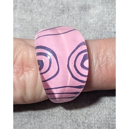 Bubblegum Pink And Purple Abstract Swirl Retro Chunky Ring Size 7