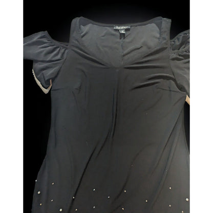 Roz & Ali Pearl Beaded Cold Shoulder Dress