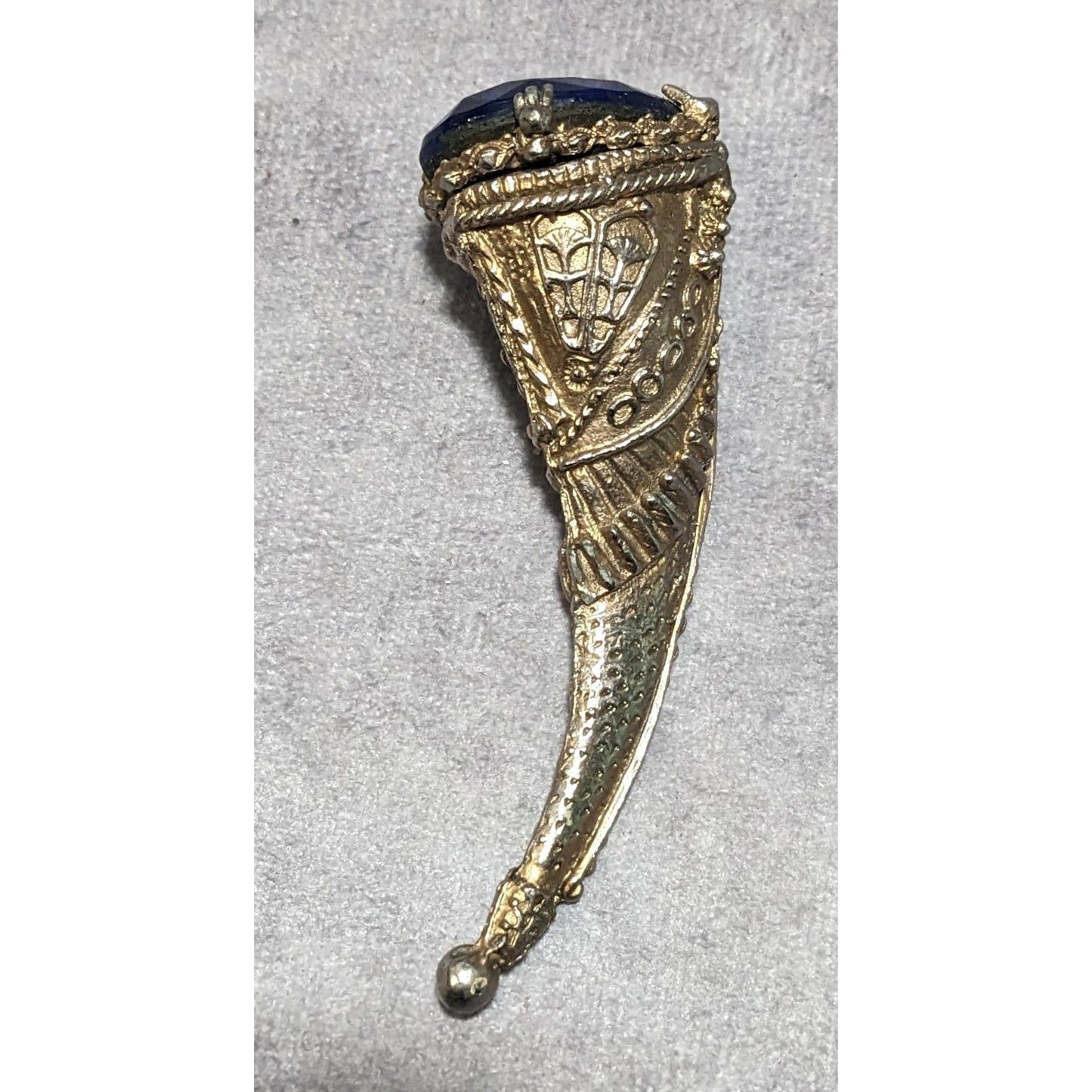 Vintage Gold Horn Shaped Trinket/Case