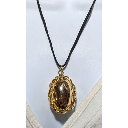 Wrapped Gold Egg Necklace