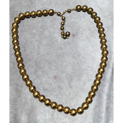 Vintage Gold Beaded Faux Pearl  Necklace