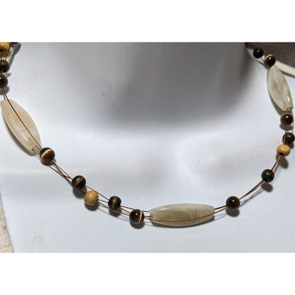 Earthy Bohemian Hippie Casual Beaded Necklace