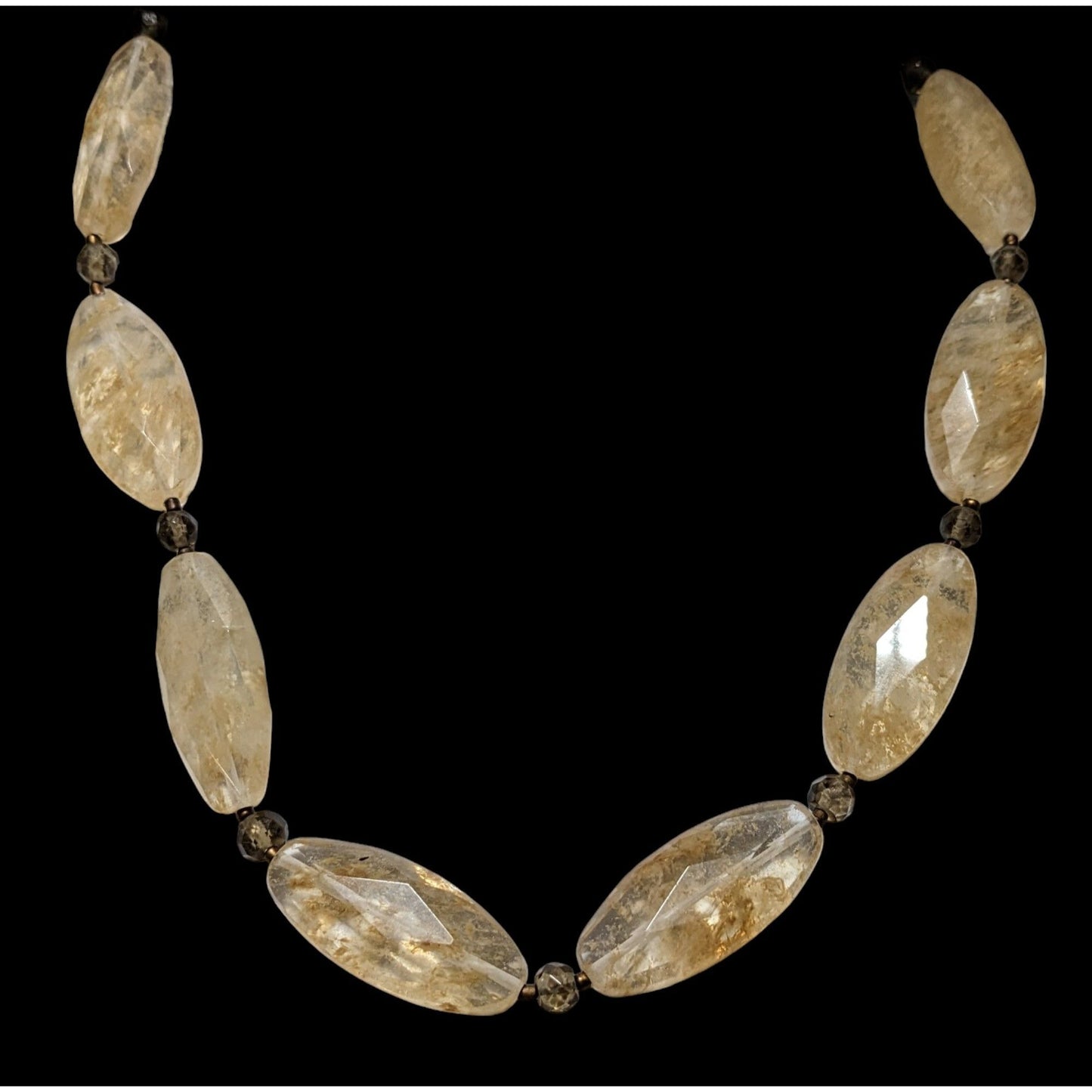 J.Jill Faceted Clear And Tan Agate Necklace