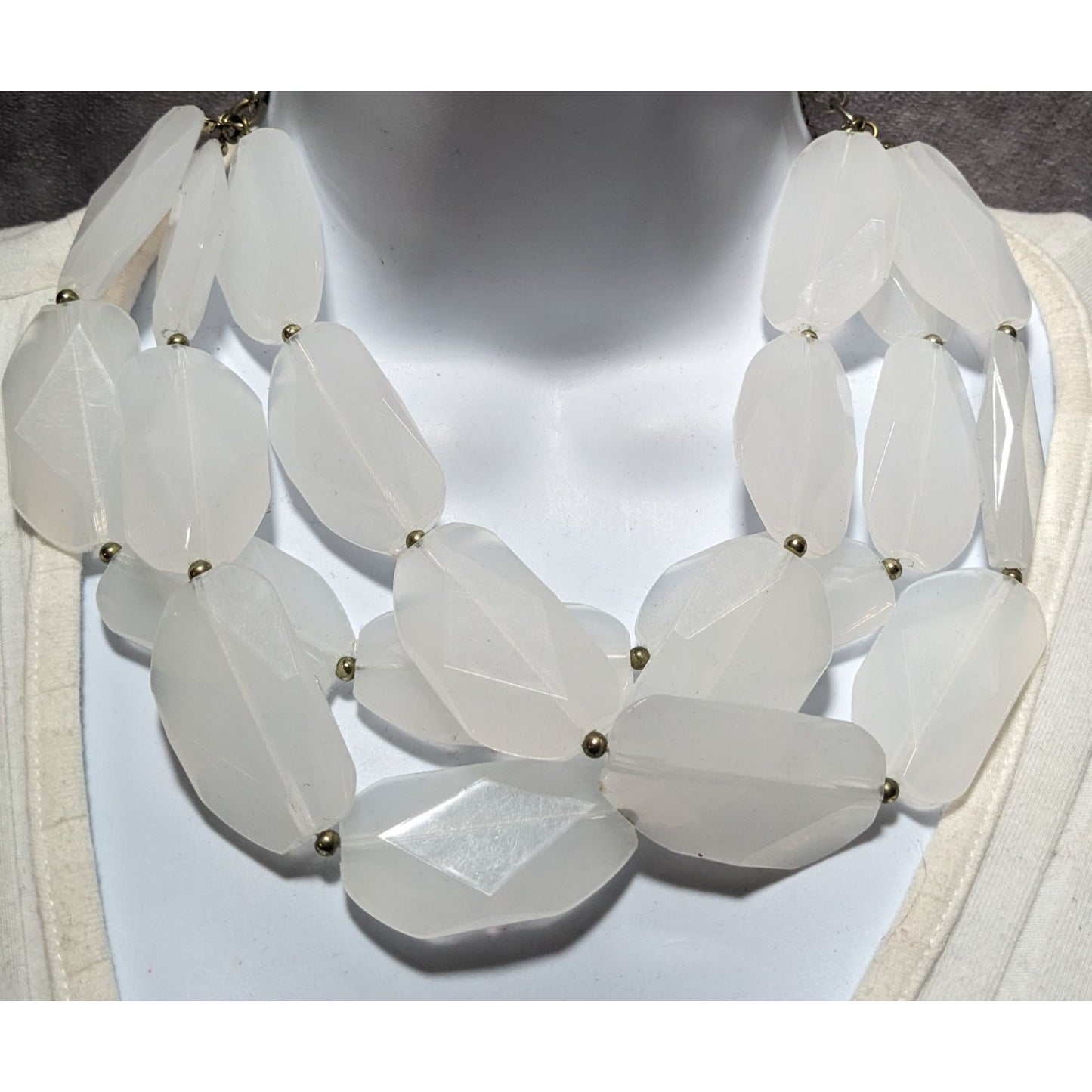 Chunky White Acrylic Necklace