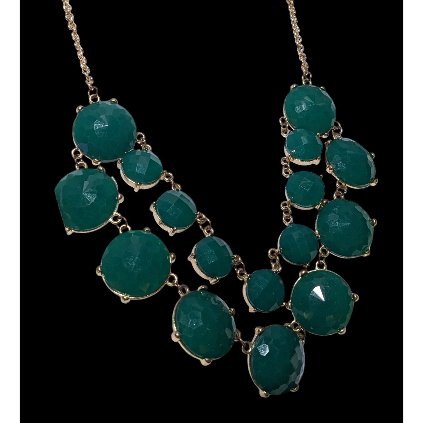 Y2K Glam Chunky Green Gemmed Statement Necklace