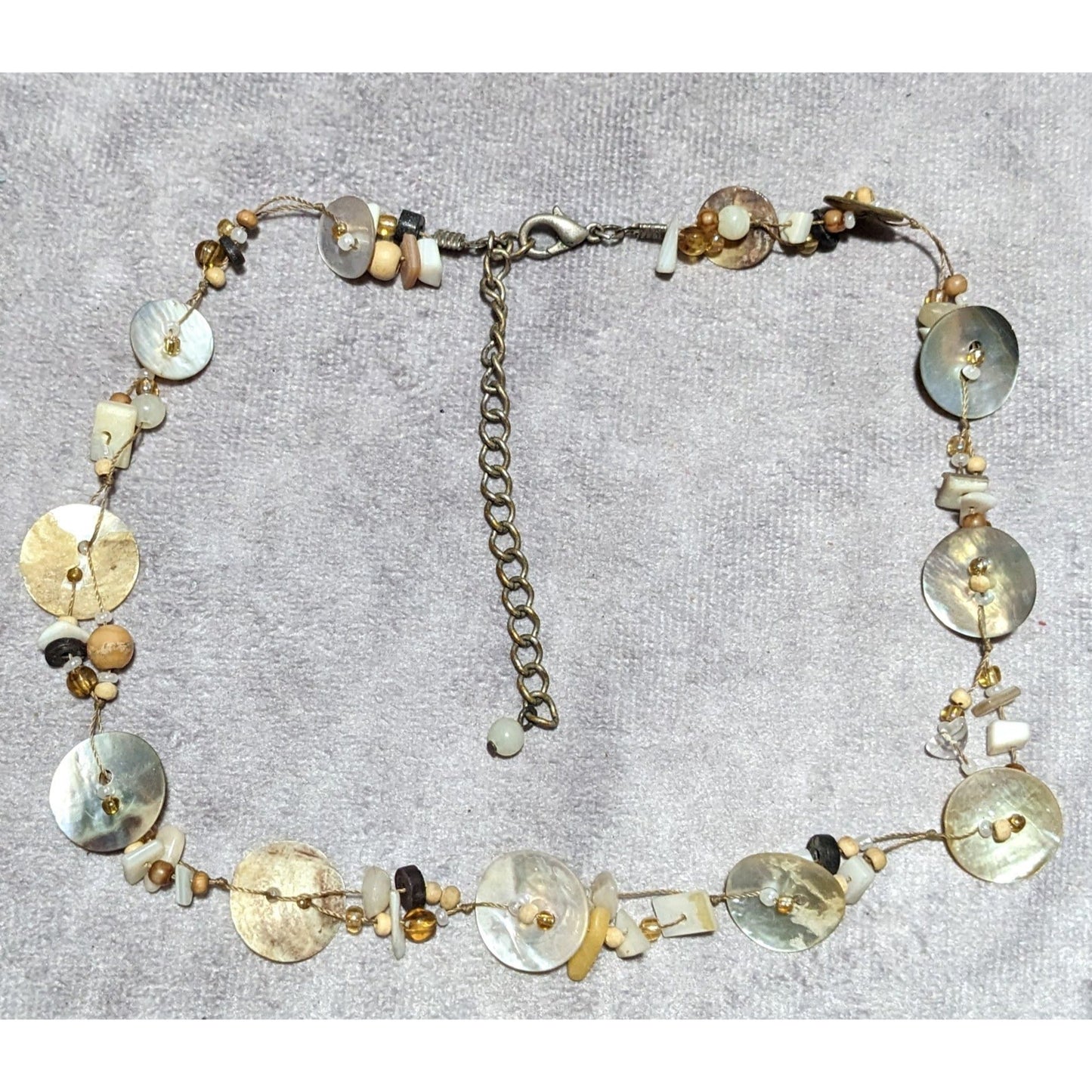 Retro Shell Stone And Glass Beaded Necklace