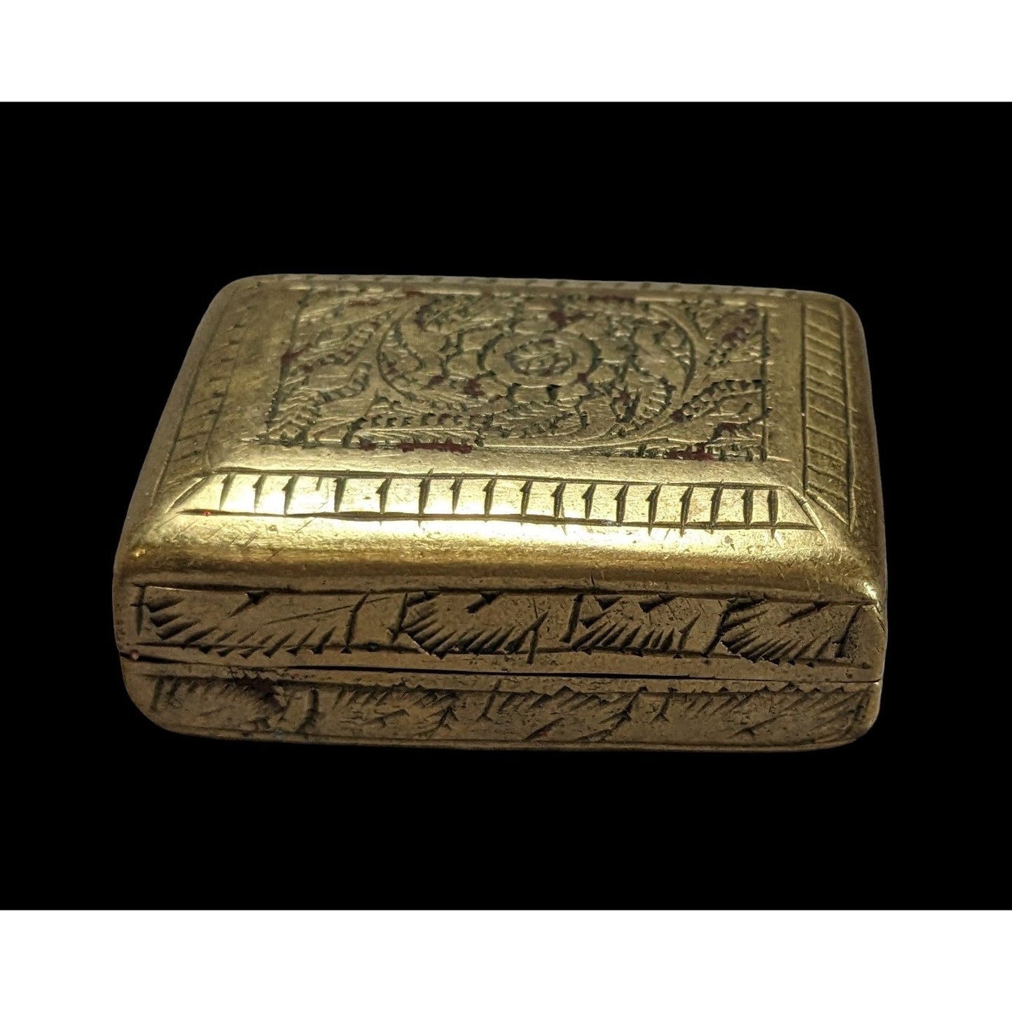 Vintage Gold Floral Carved Trinket Box