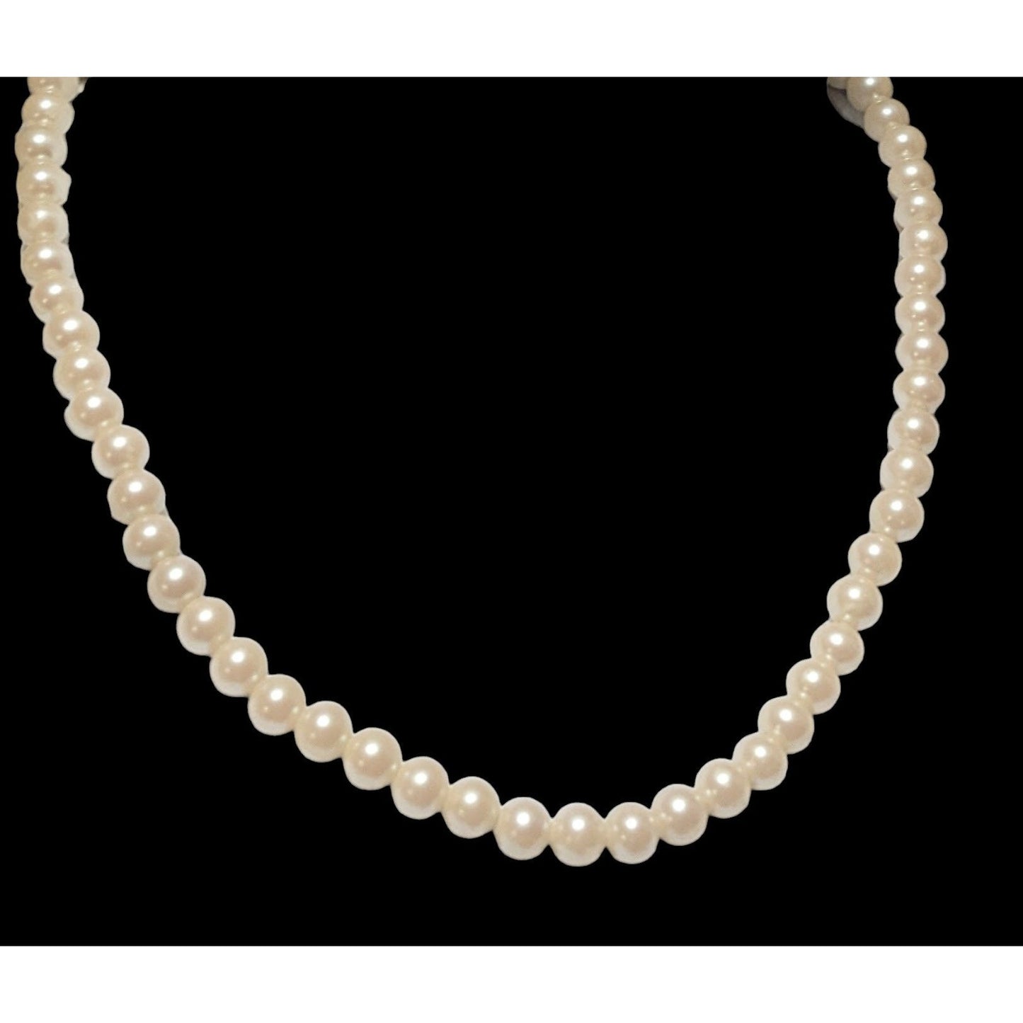 Vintage Japan Faux Pearl Necklace With Silver Clasp