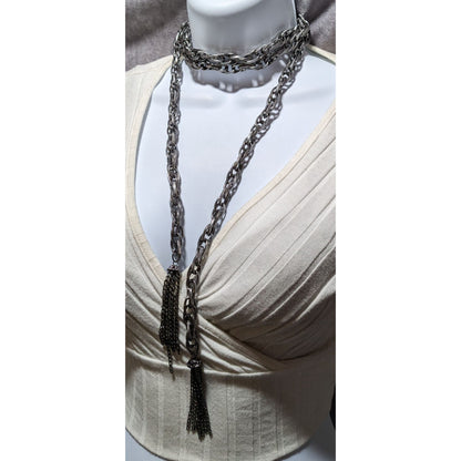 Silver Chain Wrap Necklace