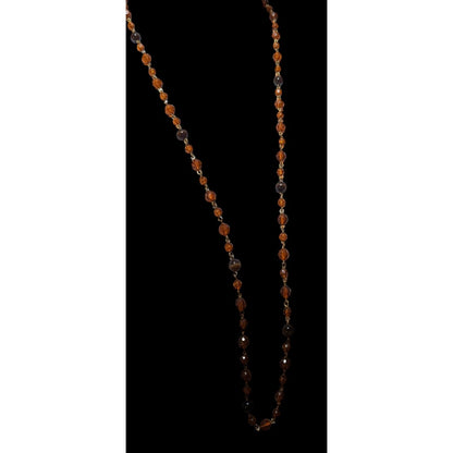 Retro 80s Brown And Gold Beaded Necklace