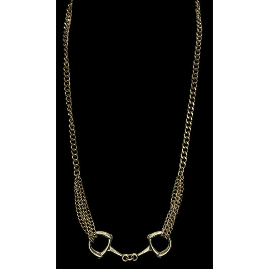 Horse Bit Necklace With Multi-Layered Chains