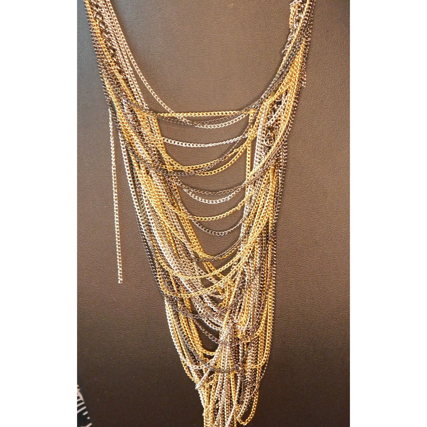 Glam Rock Multi Metallic Layered Chain Necklace