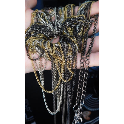 Glam Rock Multi Metallic Layered Chain Necklace