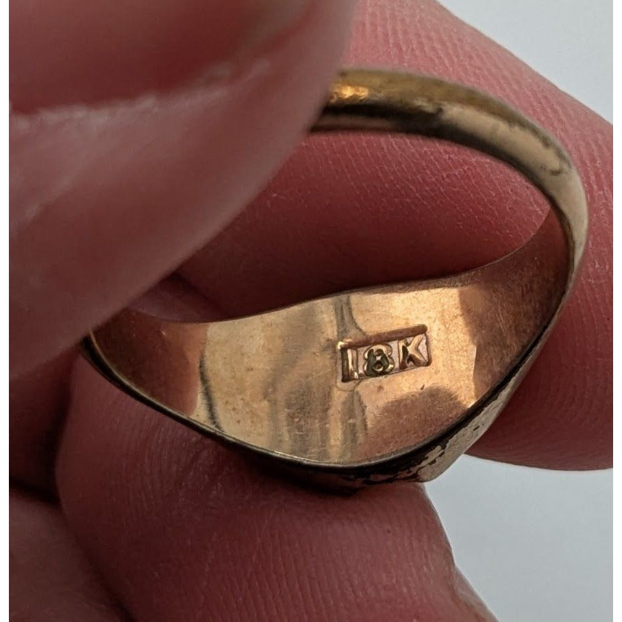 Vintage 18K Gold Plated Ring With Clear Stone Size 7