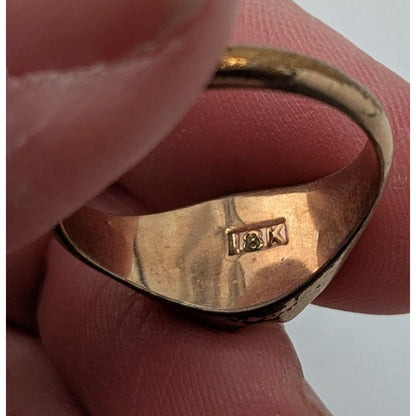 Vintage 18K Gold Plated Ring With Clear Stone Size 7