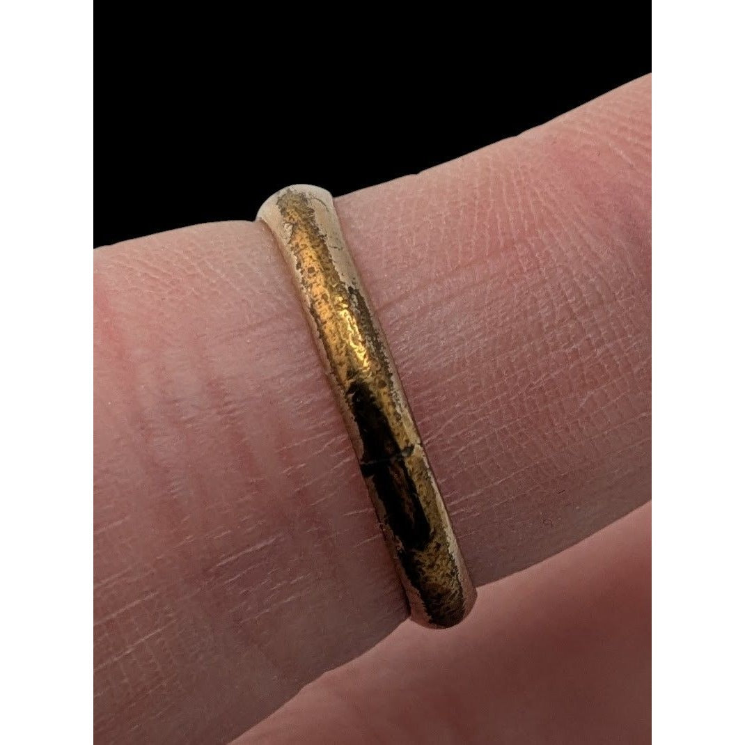 Vintage 18K Gold Plated Ring With Clear Stone Size 7