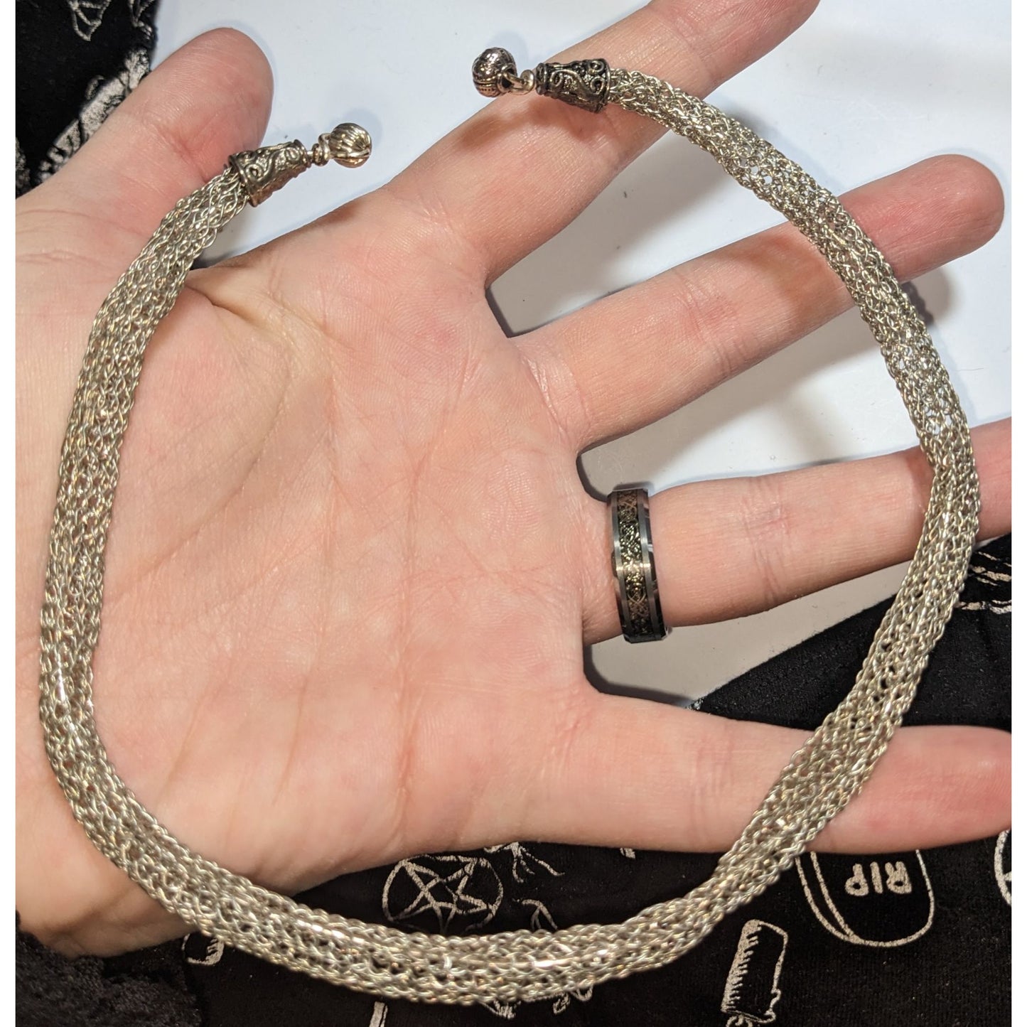 Handmade Adjustable Hollow Metal Mesh Necklace