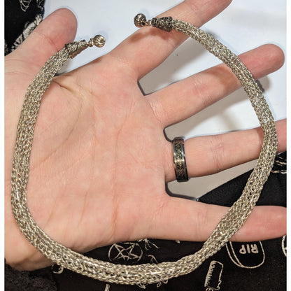 Handmade Adjustable Hollow Metal Mesh Necklace