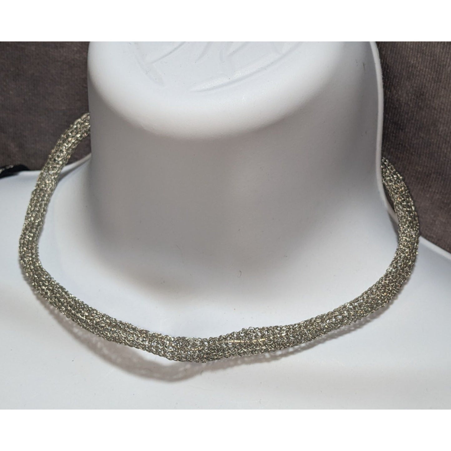 Handmade Adjustable Hollow Metal Mesh Necklace