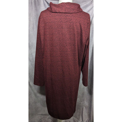 Appleseeds Red Cowl Neck Tunic Style Sweat Dress With Pockets