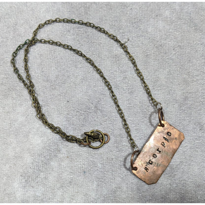 Handmade Rustic Hammered Copper Scorpio Pendant Necklace