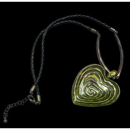 Brutalist Abstract Heart Swirl Pendant Necklace