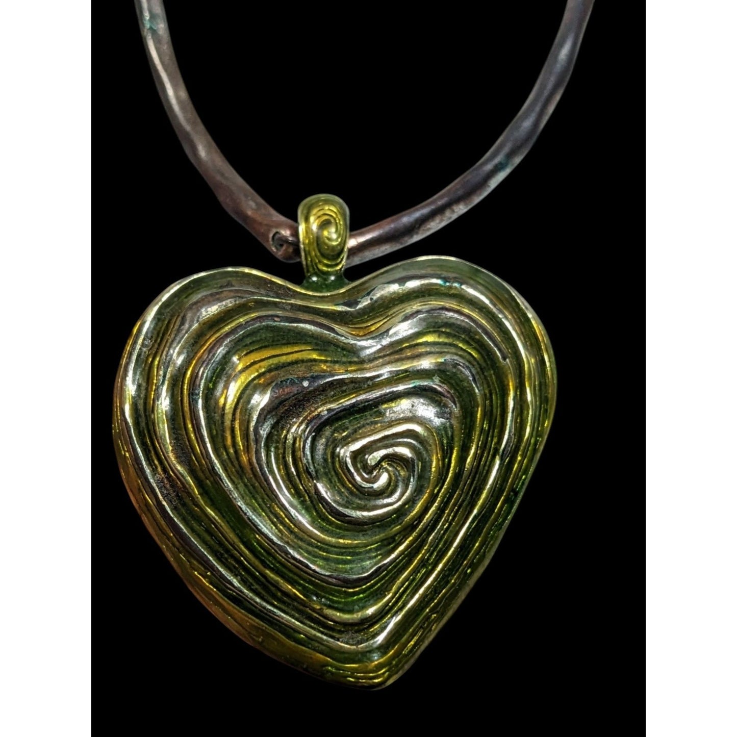 Brutalist Abstract Heart Swirl Pendant Necklace