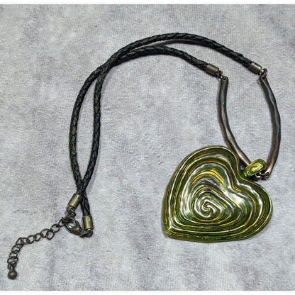 Brutalist Abstract Heart Swirl Pendant Necklace